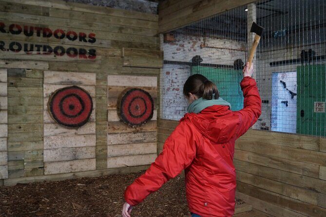 30 Minute Axe Throwing Experience in Llangollen - What happens in the caged axe bays: safety without killing the fun