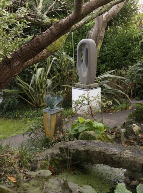 Barbara Hepworth Museum & Sculpture Garden: entry to site. - Upstairs in Hepworth’s former living area: see the works with the room behind them
