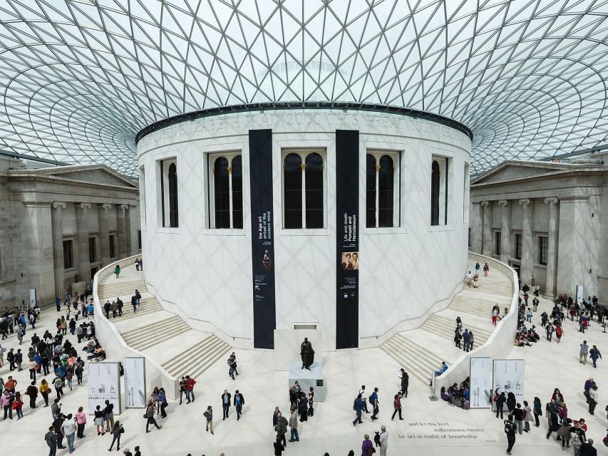 British Museum Tour: Rosetta Stone, Parthenon, Mummies - Entering the Great Court glass roof moment