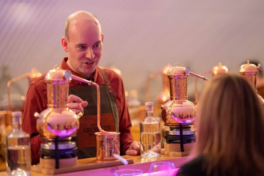 City of Aberdeen Distillery: Gin School Experience - Comfort and Accessibility: Seats, Standing, and a Mobility-Friendly Bench