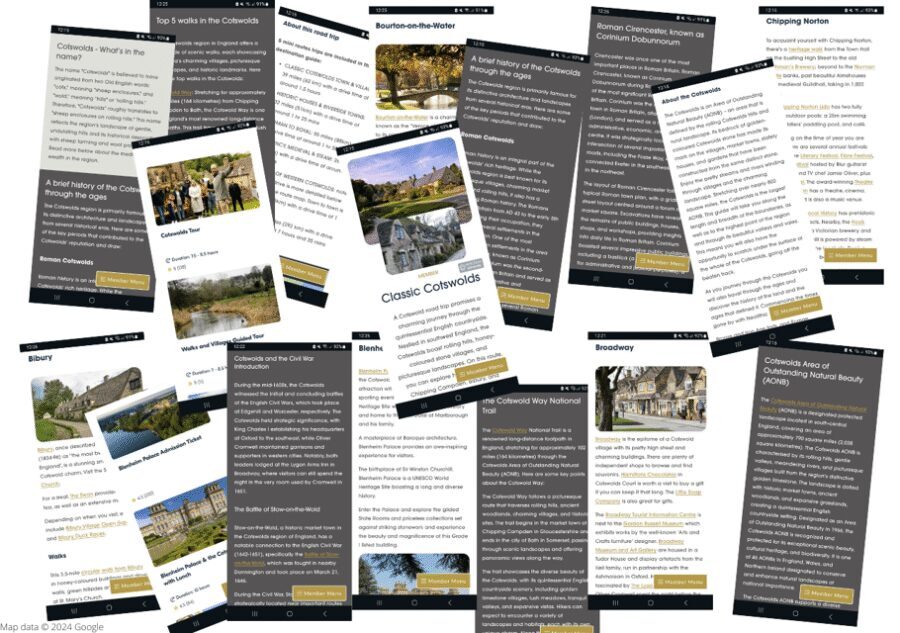 Classic Cotswolds: Online Road Trip Travel Guide - How the route logic is built around five themed sections
