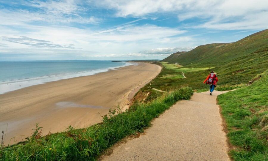 From Cardiff: Mumbles, Three Cliffs, Worms Head Gower Tour - Three Cliffs Bay: stepping-stones, cliff air, and beach time