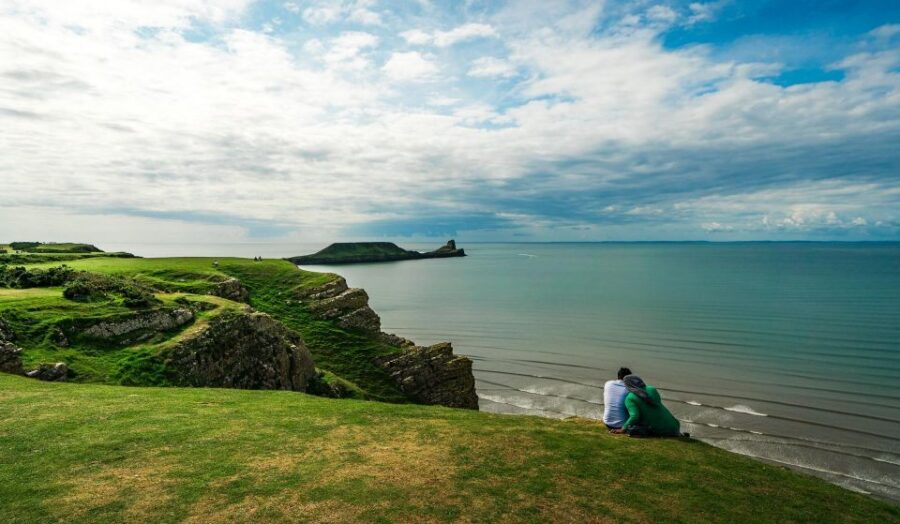 From Cardiff: Mumbles, Three Cliffs, Worms Head Gower Tour - Llanrhidian Common and King Arthur’s Stone: sheep country to big-sky panoramas