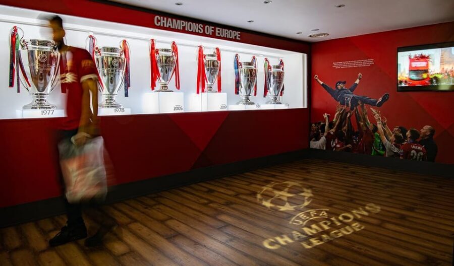 From London: Liverpool FC Stadium & Museum Rail Day Tour - The Multimedia Handset and the Main Stand Storytelling