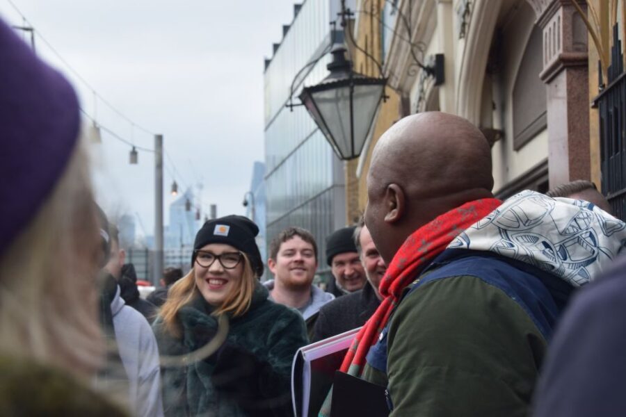 Gangster London Walking Tour with Actor Vas Blackwood - The Blind Beggar moment: drinks, photos, and the right mood