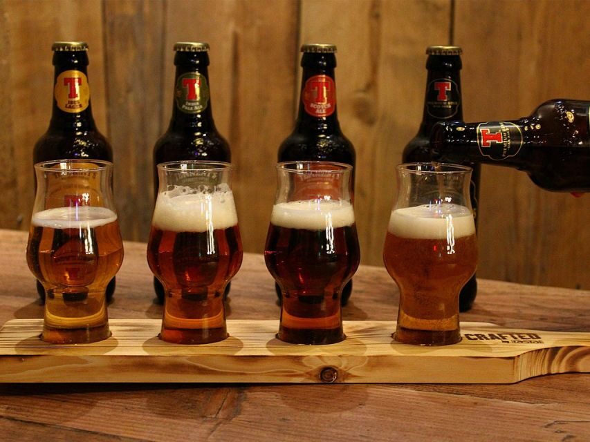 Glasgow: Beer Flight with a Haggis Taster in a Glasgow pub - The beer flight: four local beers and why that order matters