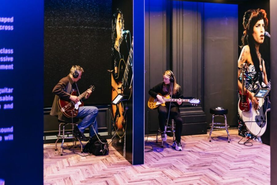 Liverpool: British Music Experience Ticket - Vocal booth and Gibson Interactive Studio: hands-on, not just hands-waved