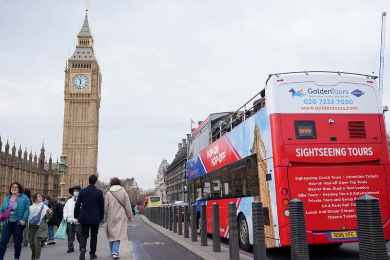 London: Golden Tours Gray Line Hop-on Hop-off Bus Tour - Madame Tussauds, the West End, and the stops that help you plan meals