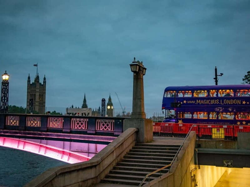 London: Harry Potter Film Locations Sightseeing Bus Tour - The Lambeth Bridge Knight Bus moment (and that Ministry of Magic joke)