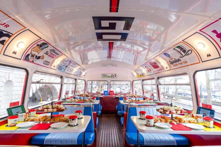 London: MONOPOLY Afternoon Tea Tour Bus - Afternoon tea on board: what you get and how to make it enjoyable
