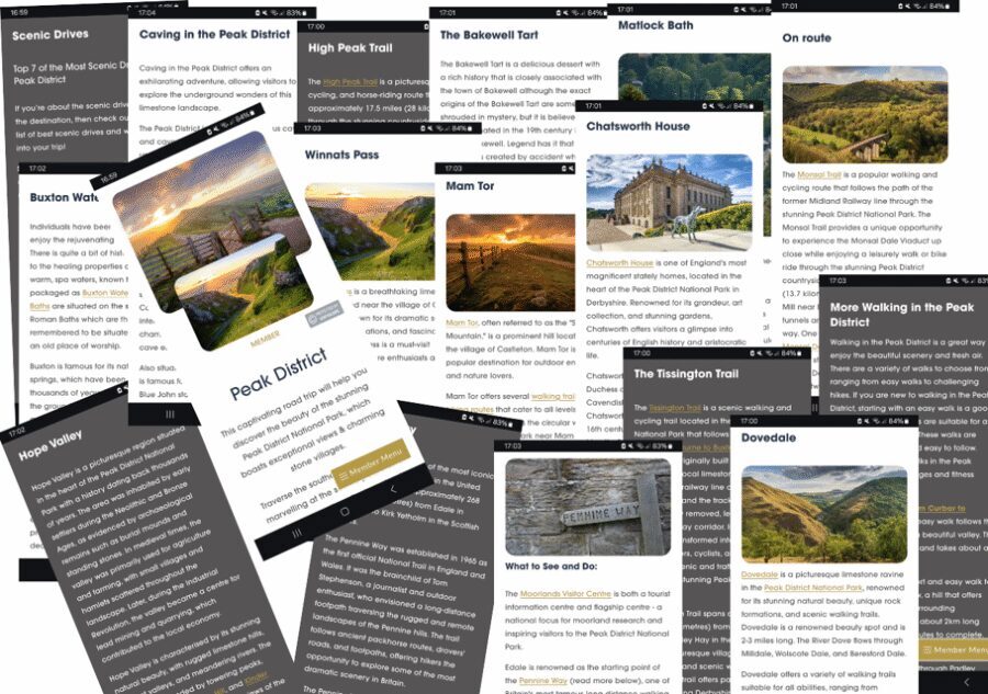 Peak District (Yorkshire): Online Road Trip Guidebook - Key things that make this guide useful