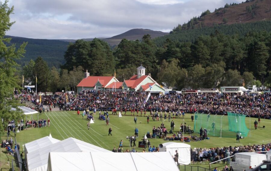 Royal Highland Braemar Gathering, transfer from Edinburgh - International athletes, heavy events, track events, and team competitions