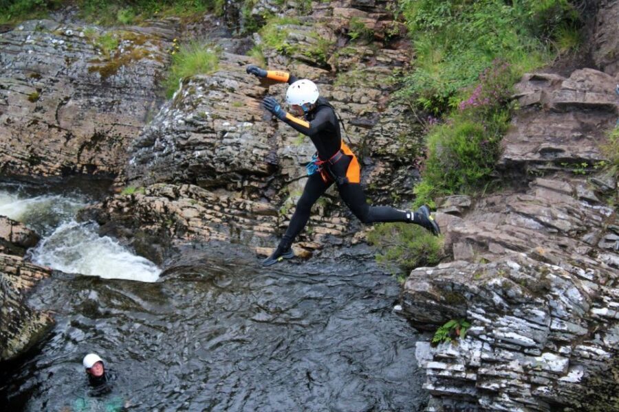 Roybridge, Lochaber: CANYONING - Laggan Canyon - The safety brief: the moment you should listen closely
